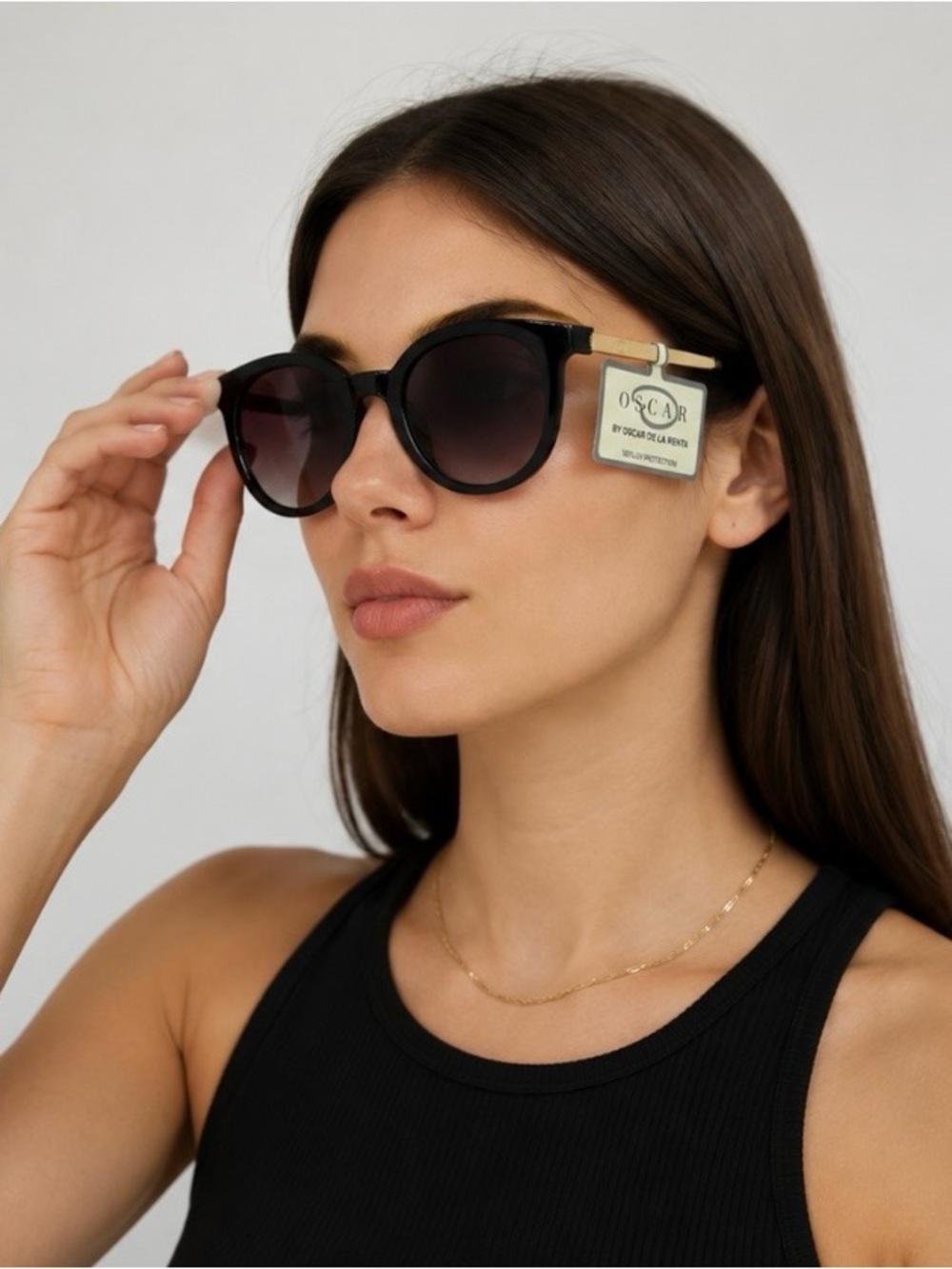 Oscar by Oscar de la Renta Sunglasses NWT Black & Gold Oversized OSS1289
